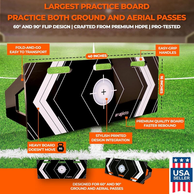 Uplete Portable Soccer Rebounder Board - Dual Angle Training Wall for Passing & Shooting - Large Surface Area - Image 2